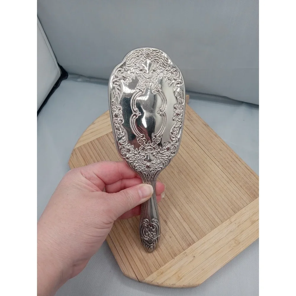 Vintage Silver Plated Hair Brush Decorative Dresser‎ Brush Mid-Century